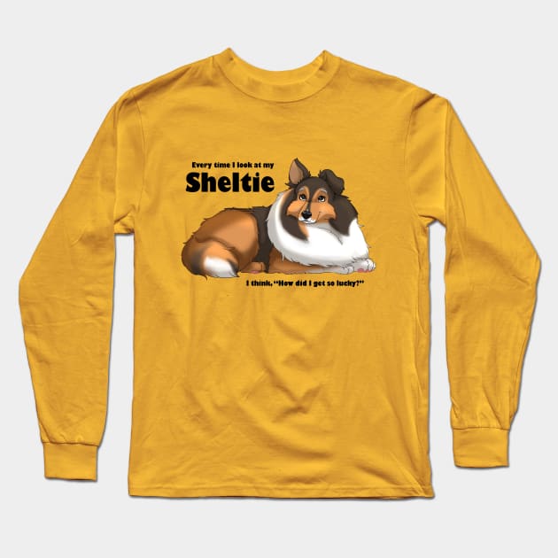 Lucky Sheltie Long Sleeve T-Shirt by You Had Me At Woof